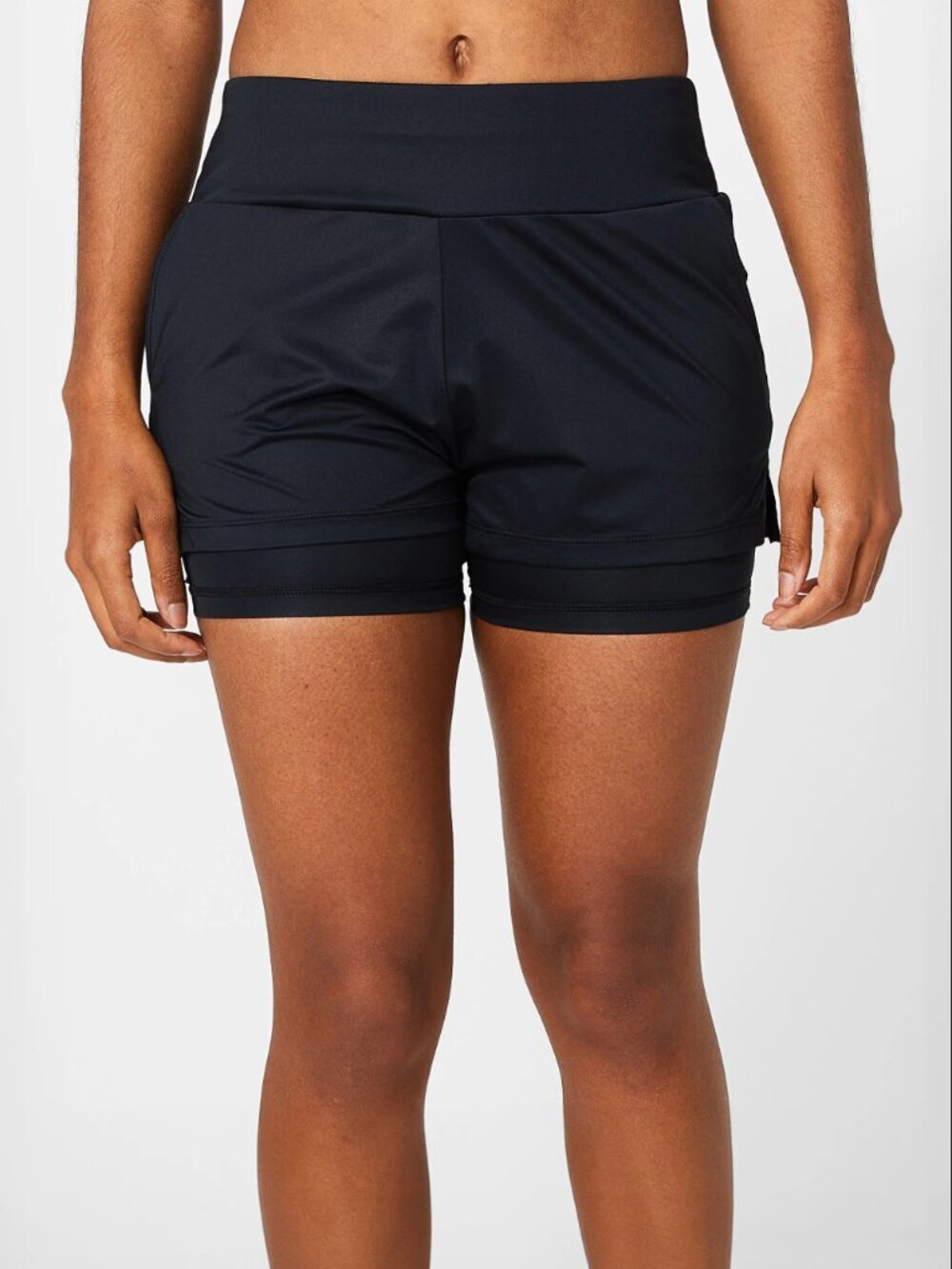 Tail NWT Ladies 4” Lulie Essential Tummy Tuck Tennis Double Shorts, Black, sz XL